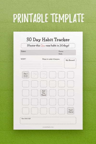 HF: 30 Day Habit Tracker Template