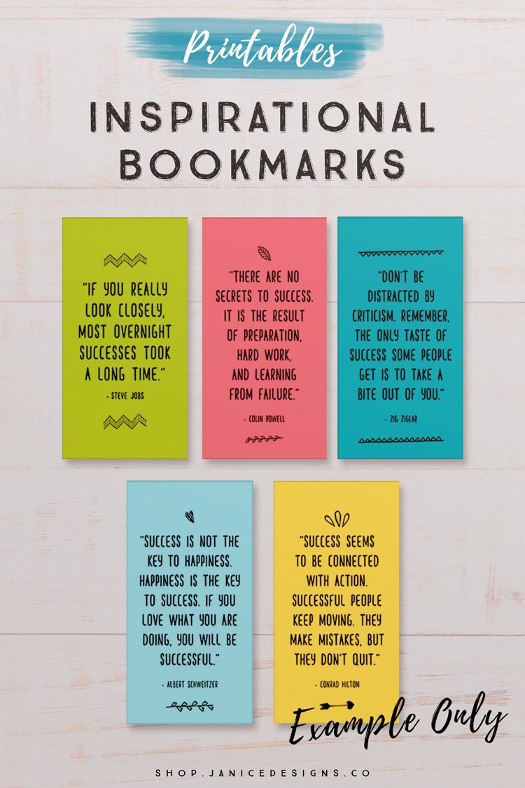 12 Inspirational Printable Bookmarks for Free Printable Motivational Bookmarks Printable
