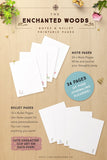 Enchanted Woods Note Pages and Bullet Journal Printable Pages