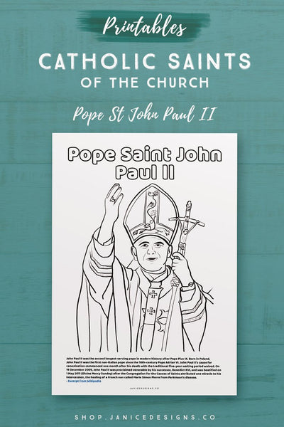 CS: Pope Saint John Paul II Coloring Page