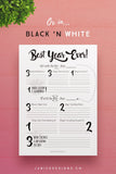 Reflection Planner Printable in Black and White