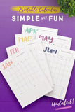 Undated Calendar: Simple But Fun