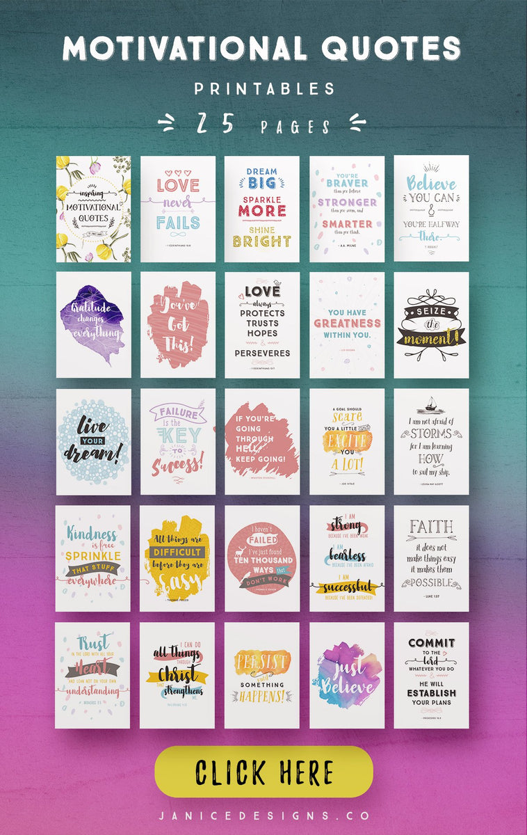 Free Printable Inspirational Quote Planner Stickers for Women