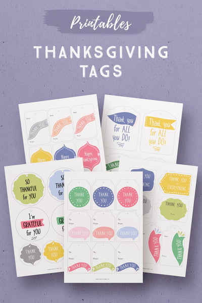 Cheerful Thanksgiving Gift Tags