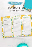 To Do List Printable - Lemon Edition*