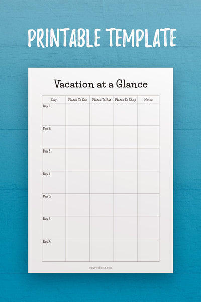MOL: Vacation At a Glance Template