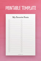 CSB: My Favorite Fonts Template
