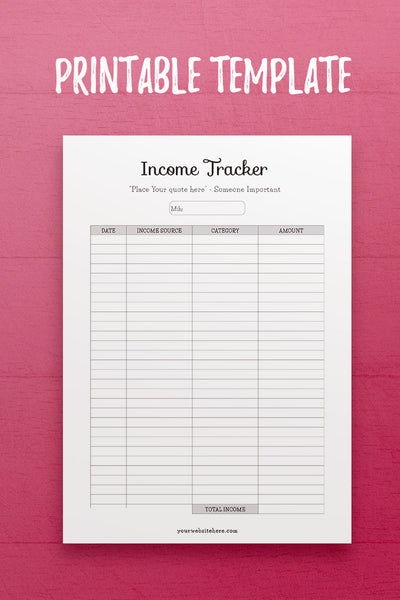 YY: Income Tracker Template