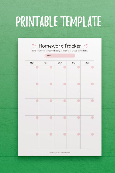 T1: Homework Tracker Template