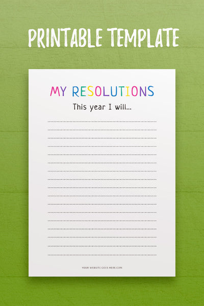 My Resolution Worksheet GS: My Resolutions 1 Template