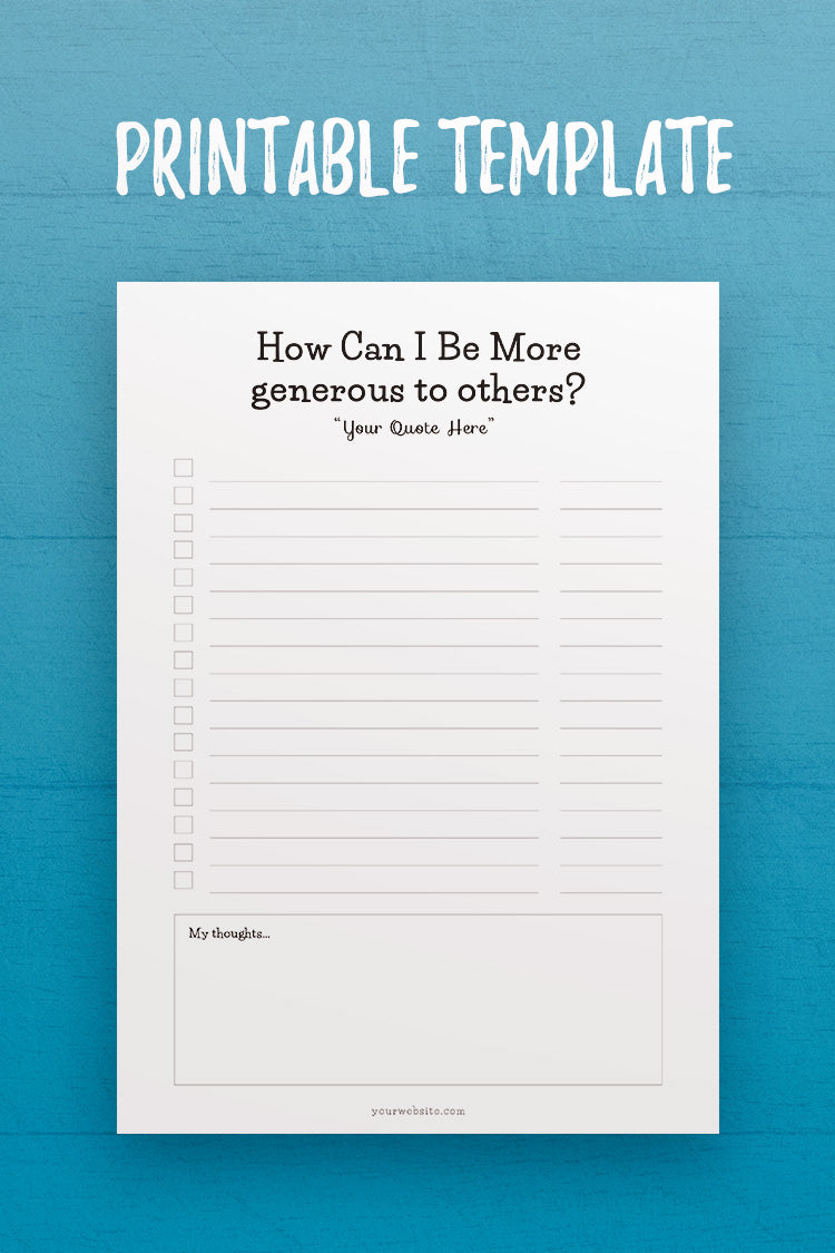 MOL: How to Be More Generous Template