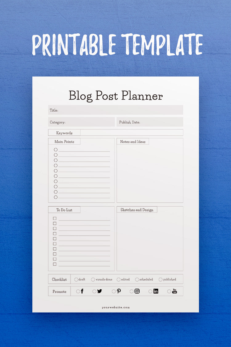 Weekly Blog Post Planner Examples GP: Blog Post Planner Template