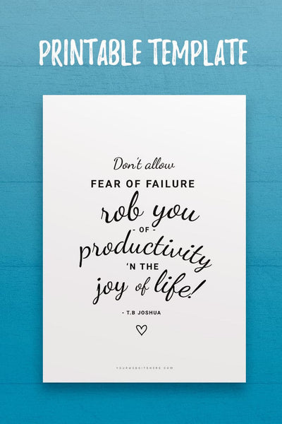 IQ: Don't Allow Fear of Failure Quote Template
