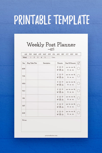 GP: Weekly Post Planner Template