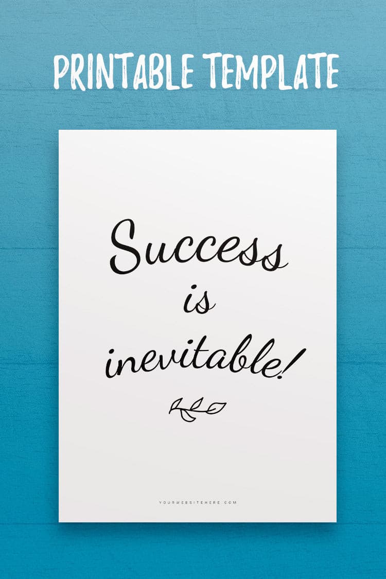IQ: Success is Inevitable Quote Template