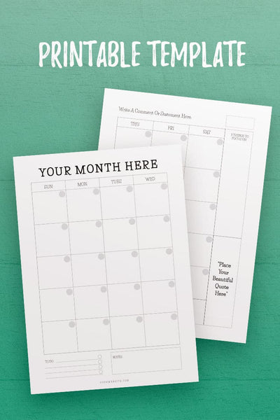 MBJ: Monthly Pages Template