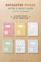 Enchanted Woods Notes and Bullet Pages Digital Planner [44 Pages]