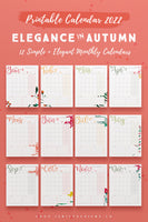 2022 Calendar: Elegance in Autumn
