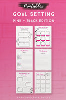 Goal Setting Printables_pink and black
