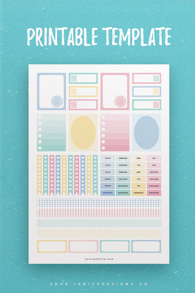 Macaroon Stickers Template