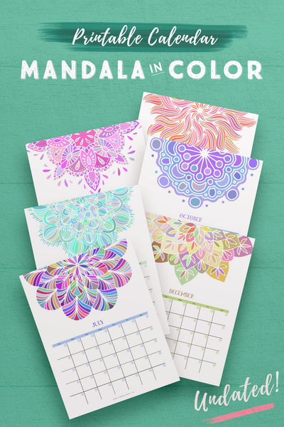 Undated Calendar: Mandala in Color