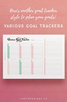 Various Goal Tracker Planner Printable