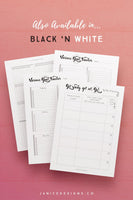 Plan of Action and Goal Tracker Planner Printables in Black and White