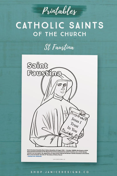 CS: Saint Faustina Coloring Page