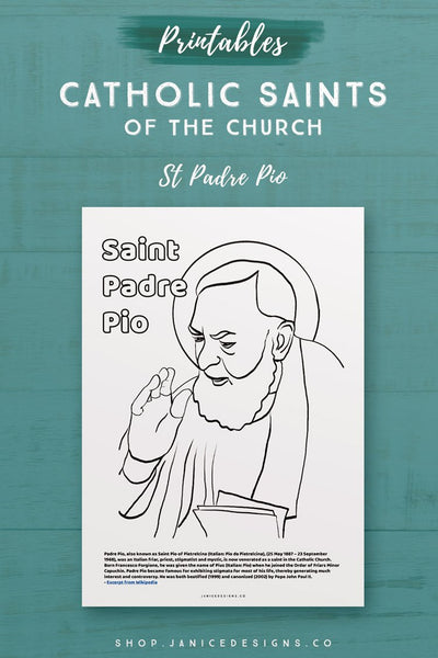 CS Saint Padre Pio Coloring Page