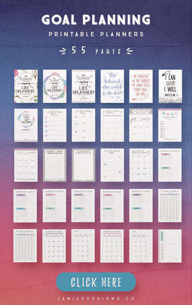 Goal Planning Printables 55 Pages