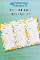 To Do List Printable - Lemon Edition*