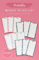 Weekly To Do List Printables